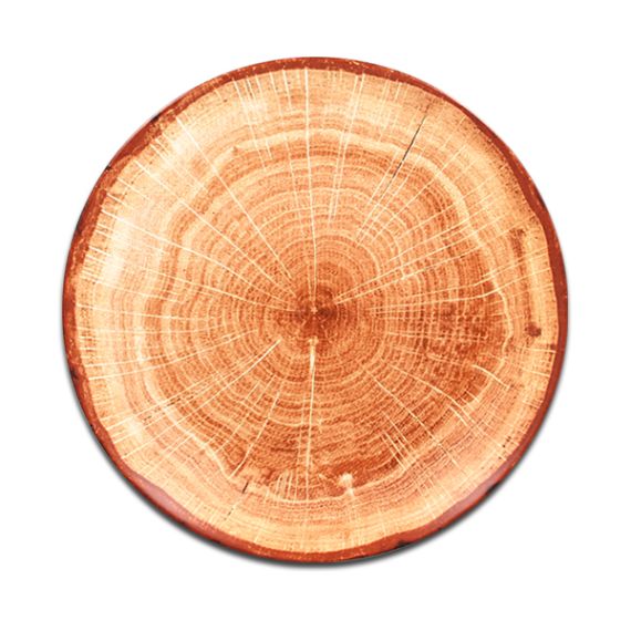 Тарелка "Coupe" круглая плоская красно-коричневая D 15 см, WoodArt, Rak Porcelain