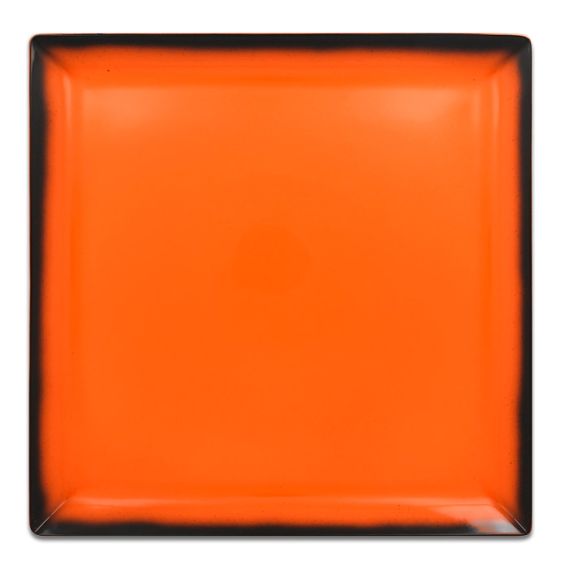 Тарелка квадратная плоская оранжевая 30x30 см, Lea, Rak Porcelain