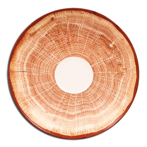 Блюдце круглое красно-коричневое D 15 см, WoodArt, Rak Porcelain