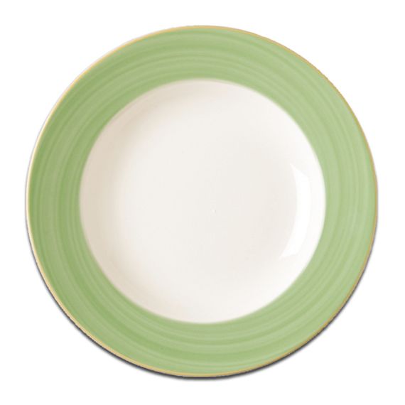 Тарелка круглая с зеленым бортом D 15 см, Bahamas 2, Rak Porcelain