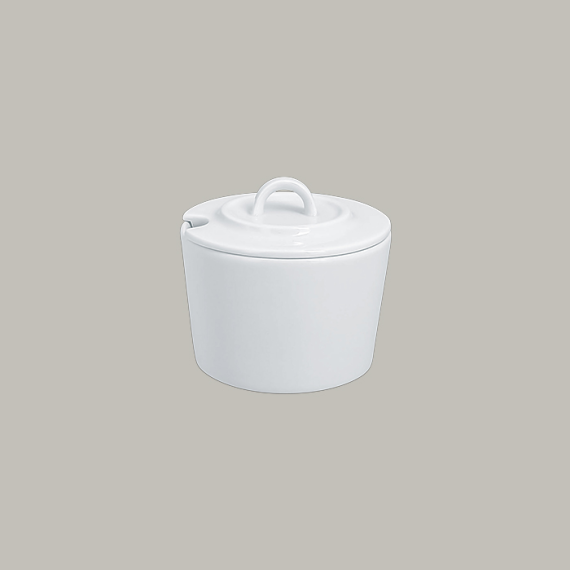 Сахарница, с крышкой (с выемкой для ложки) 230 мл, фарфор, Access, Rak Porcelain